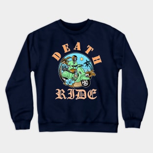 Death Riding Unicorn | Retro Bike Riding Skull Crewneck Sweatshirt